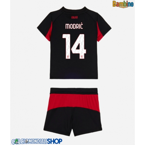 Maglie da calcio AC Milan Luka Modric #14 Prima Maglia Bambino 2025-26 Manica Corta + Pantaloni corti)